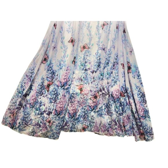 Toleen One-Shoulder Maxi Dress Floral & Butterfly Print Medium Light Pink Purple - Picture 5 of 12